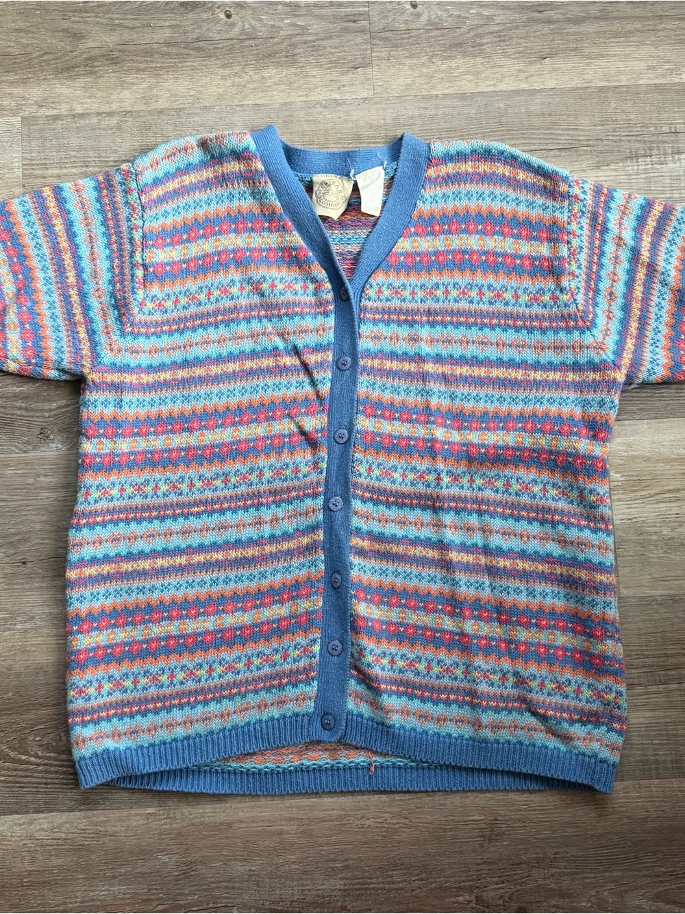 Vintage Erica & Co Fair Isle Cardigan 2X